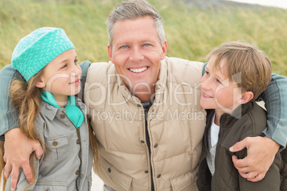 Father and his kids enjoying a day out