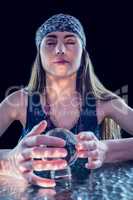 Fortune teller using crystal ball