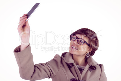 Attractive woman taking a selfie