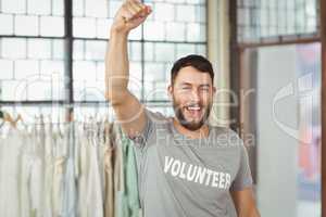 Portrait of cheerful volunteer