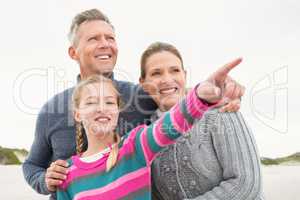 Family looking out towards the sea