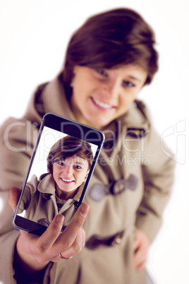 Cute woman using her phone