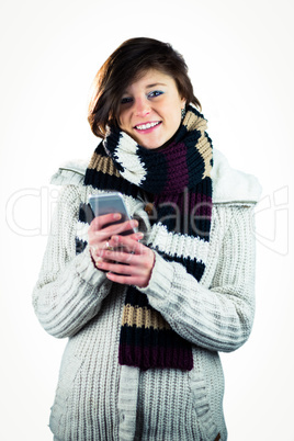 Cute woman using her smartphone