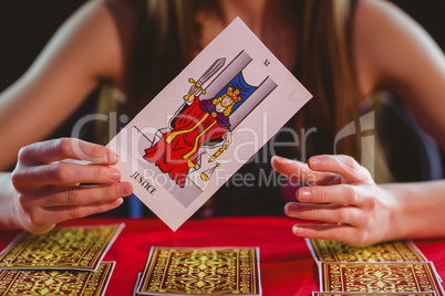 Fortune teller using tarot cards