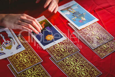 Fortune teller using tarot cards