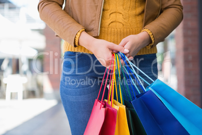 Woman holding shopping bags