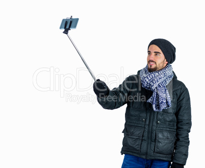 Bearded man taking a selfie