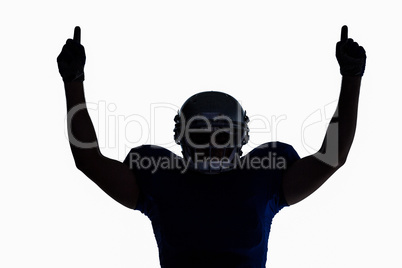 Silhouette American football player with thumbs up