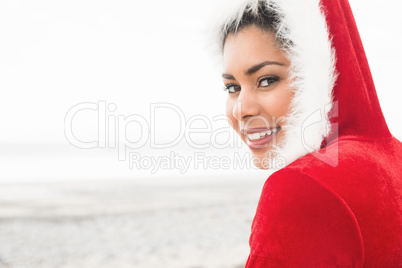 Attractive woman wearing a christmas styled jumper