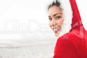 Attractive woman wearing a christmas styled jumper