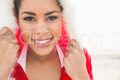 Attractive woman wearing a christmas styled jumper