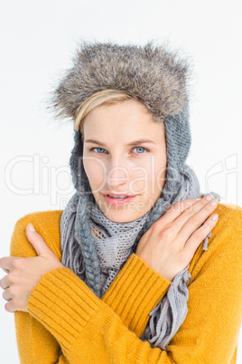Attractive blonde wearing a warm hat