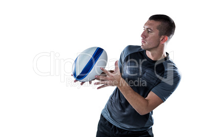 Sports player catching the ball
