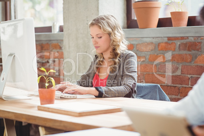 Beautiful businesswoman working in office