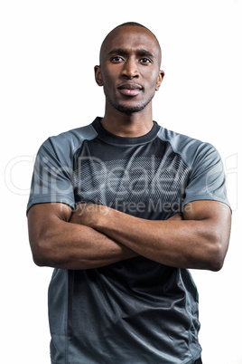 Sportsman with arms crossed