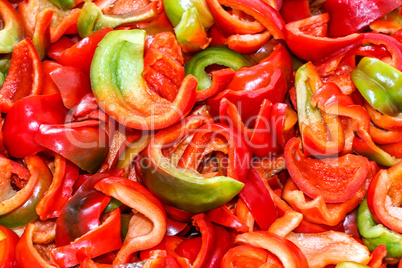 Background from sliced peppers