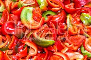 Background from sliced peppers