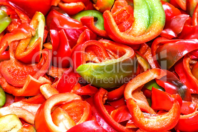 Background from sliced peppers