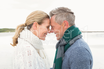 Cute couple standing and holding each other