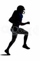 Silhouette American football player runing