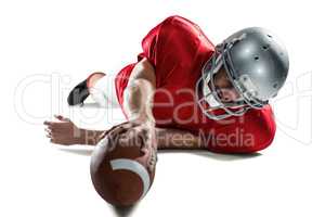 Sports player struggling to catch the ball