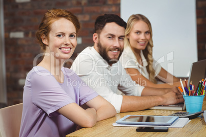 Portrait of happy business colleagues