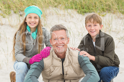 Father and his kids enjoying a day out