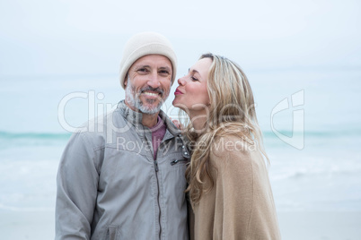 Cute woman about to kiss her partner Cute woman about to kiss her partner