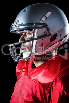 Side view of sportsman wearing helmet