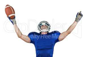 American football player gesturing victory