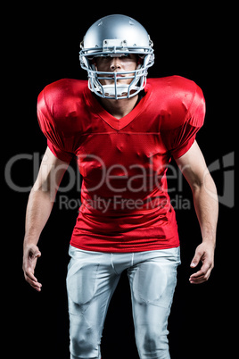 American football player standing in position