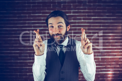 Portrait of happy man gesturing