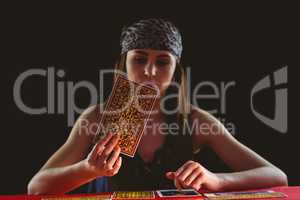 Fortune teller using tarot cards