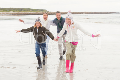 Happy family enjoying a nice day out