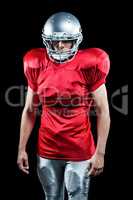 Confident American football player