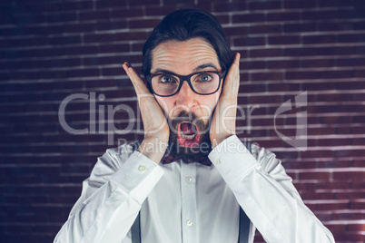 Portrait of shocked man