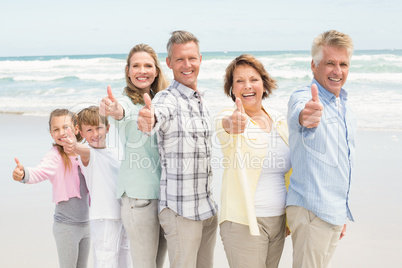 Multi generation family standing beside one another