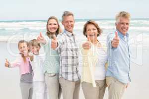 Multi generation family standing beside one another