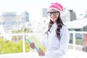 Pretty woman holding documents