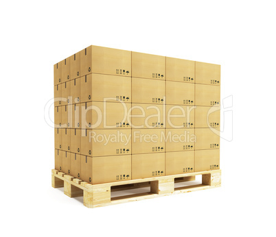 pallet with cardboard boxes