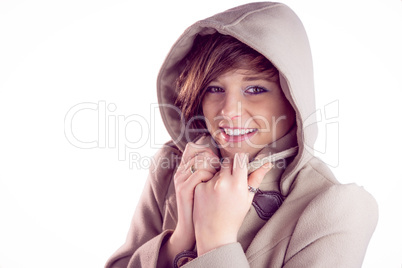 Attractive woman wearing a warm coat