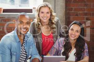 Portrait of happy team in office