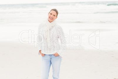 Woman standing near the shore