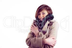 Attractive woman wearing a warm coat