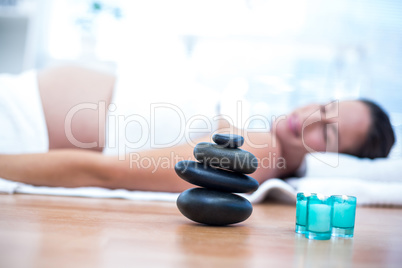 Pregnant woman relaxing in spa