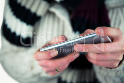 Cute woman using her smartphone