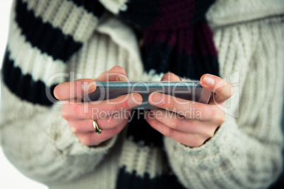 Cute woman using her smartphone