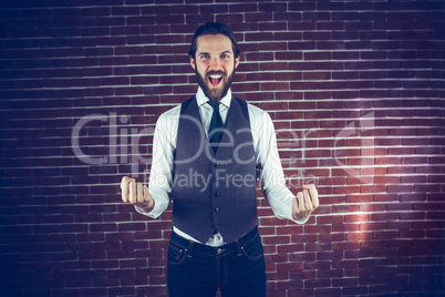 Portrait of happy hipster Portrait of happy hipster