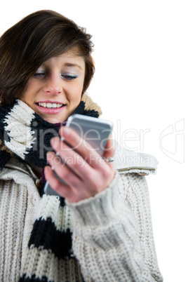 Cute woman using her smartphone