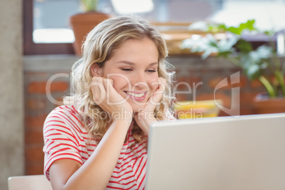 Beautiful smiling businesswoman in office